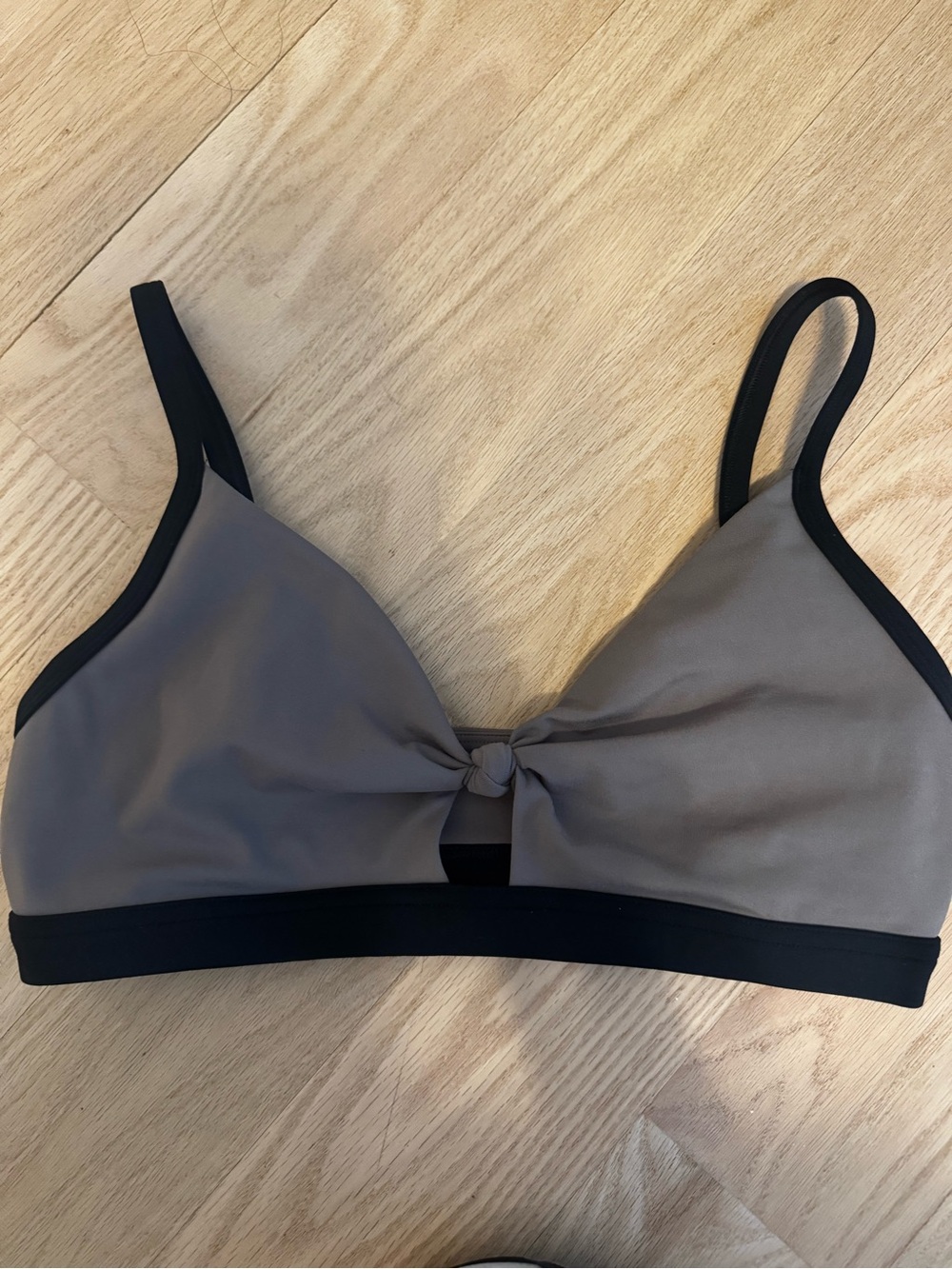 Spiritual Gangster Taupe Bralette with Black Trim